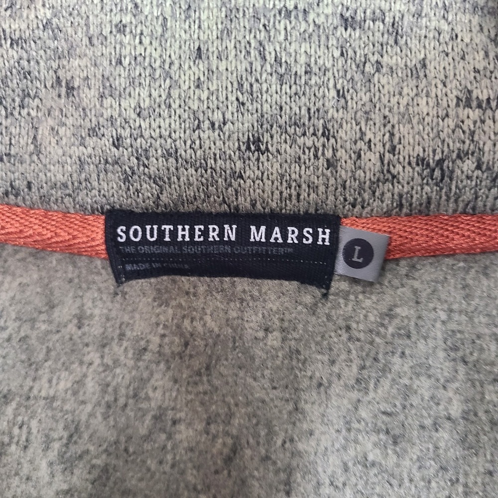 Southern Marsh Sweater Mens Large Olive Green FieldTec Fleece Quarter Button - Picture 6 of 11